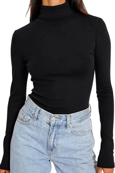 Trendy Queen: Women's Turtleneck Long Sleeve Shirts